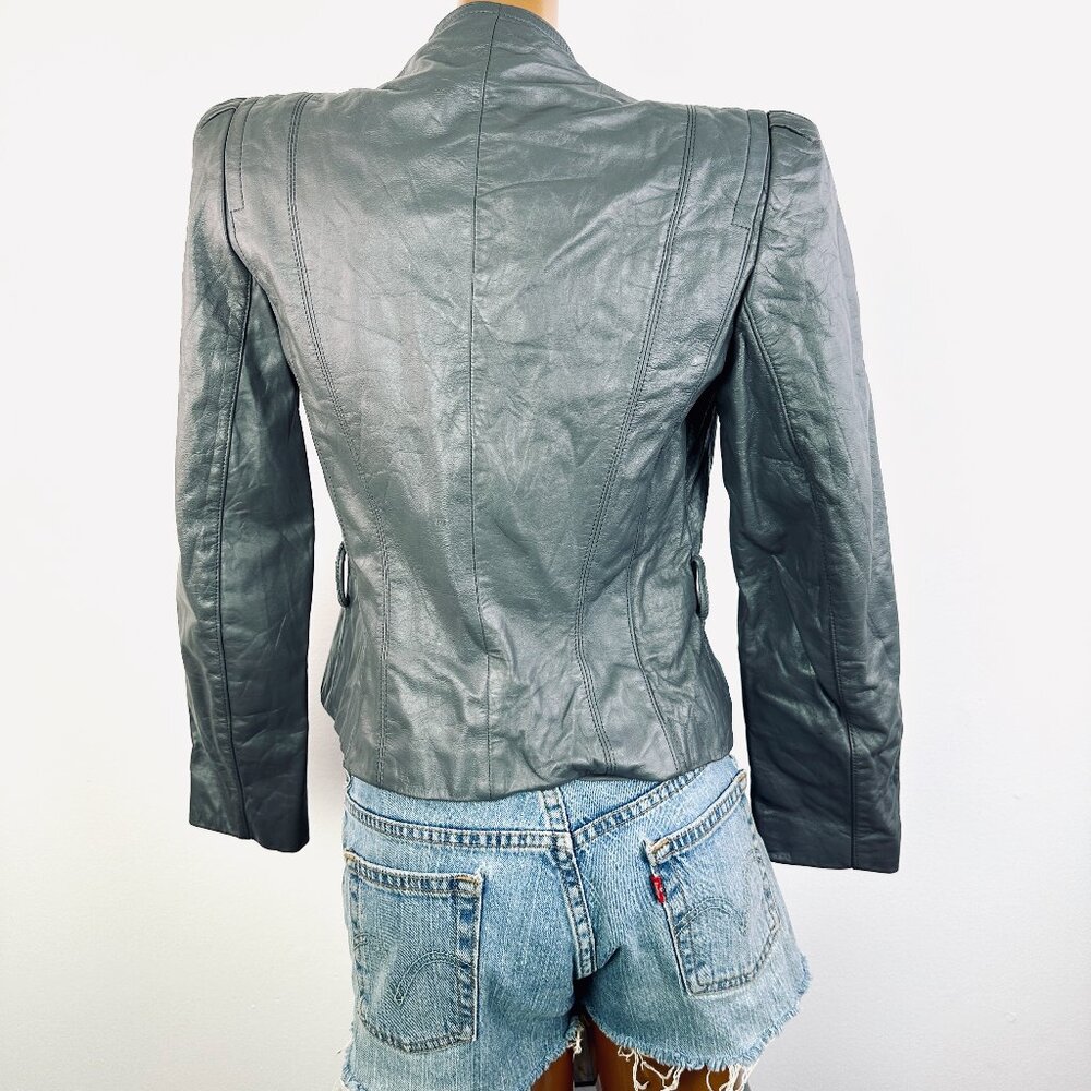 Vintage 70s leather jacket blazer biker jacket - Picture 6 of 9